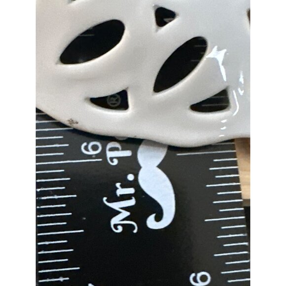 Fruit Motif Fan Crest Lusterware Saucer Trinket Dish Iridescent Set of 2 Vintage - Picture 6 of 11